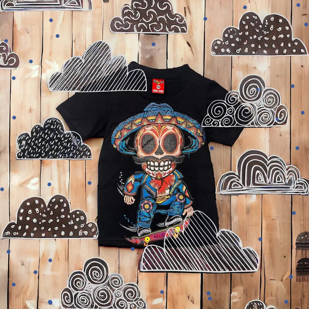 Niño en patineta Alebrijes T-shits