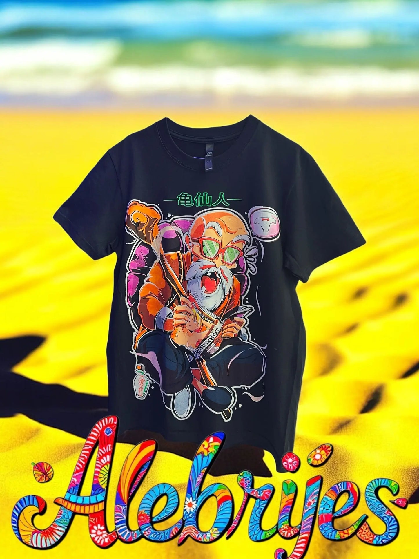 Roshi reading Naruto Alebrijes T-shits Alebrijes T-shits