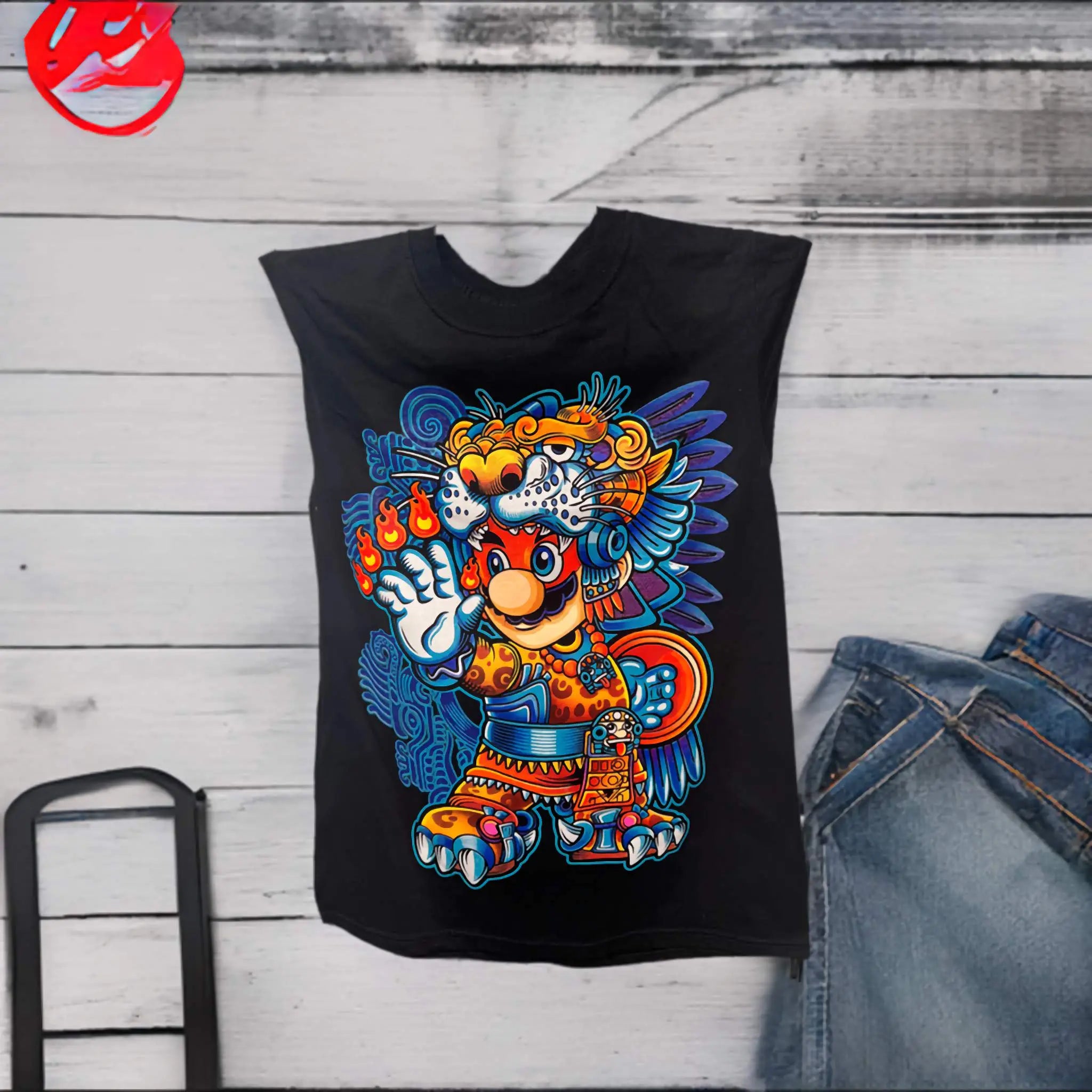 Aztec Mario warrior - Alebrijes T-shits