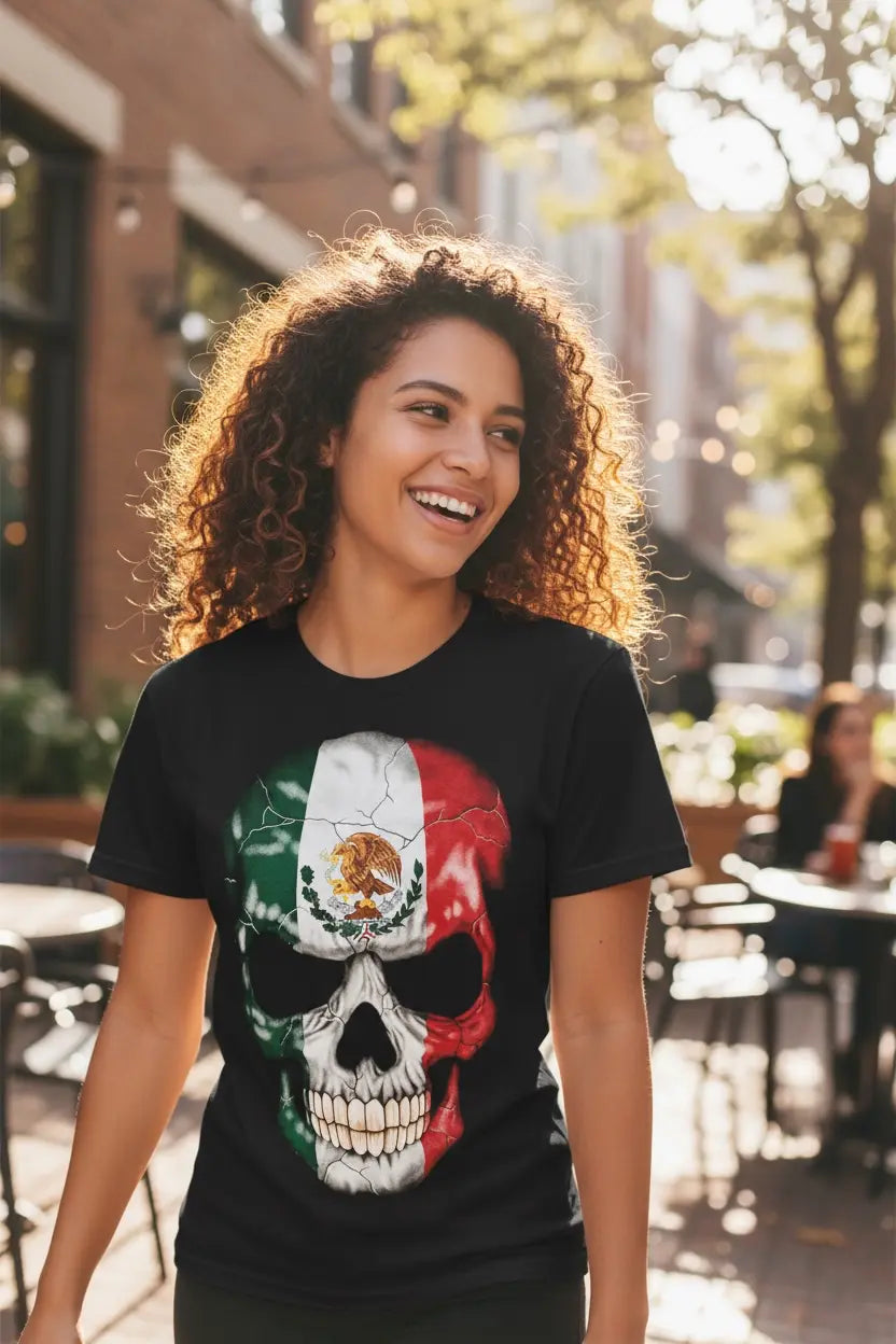 Mexico Flag Skull Alebrijes T-shits T-shirt Alebrijes T-shits